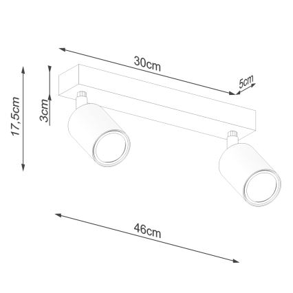 Φωτιστικό σποτ VERDO 2xGU10/10W/230V λευκό/οξιά