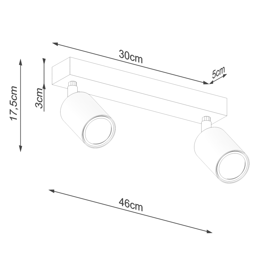 Φωτιστικό σποτ VERDO 2xGU10/10W/230V λευκό/οξιά