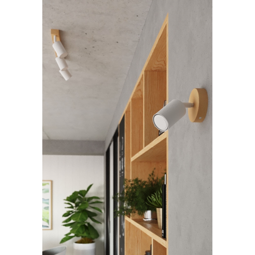 Φωτιστικό σποτ VERDO 3xGU10/10W/230V λευκό/οξιά