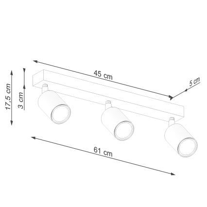 Φωτιστικό σποτ VERDO 3xGU10/10W/230V λευκό/οξιά