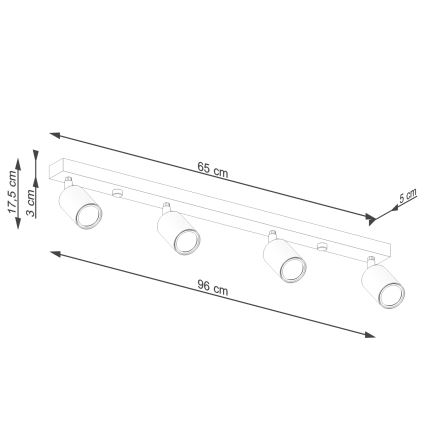 Φωτιστικό σποτ VERDO 4xGU10/10W/230V λευκό/οξιά