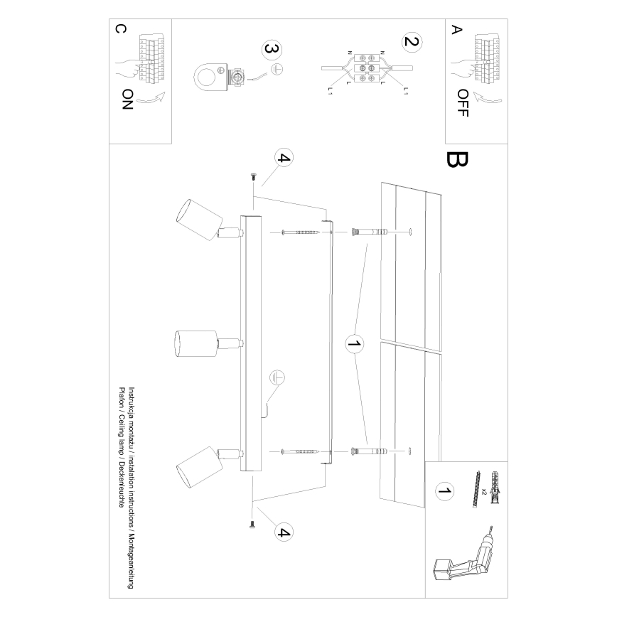 Φωτιστικό σποτ VERDO 3xGU10/10W/230V μαύρο/οξιά