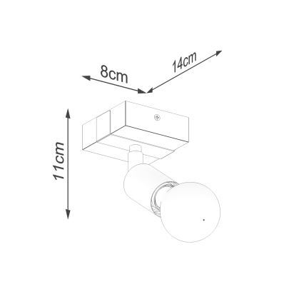 Φωτιστικό σποτ ZUCA 1xE27/15W/230V μαύρο/δρυς