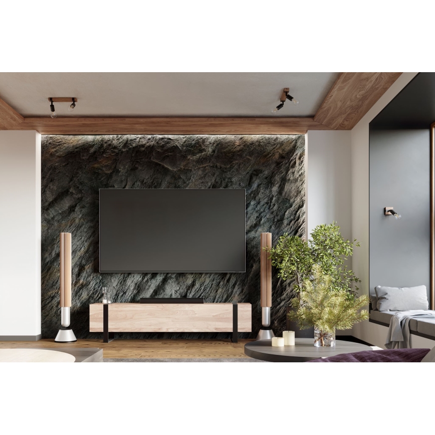 Φωτιστικό σποτ ZUCA 3xE27/15W/230V μαύρο/δρυς