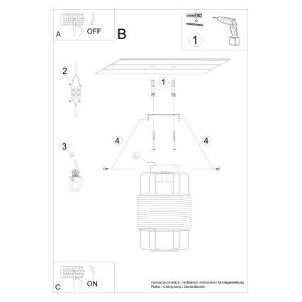 Φωτιστικό οροφής GIZUR 1xE27/15W/230V