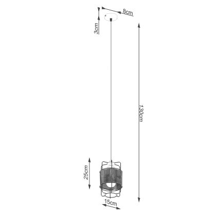 Πολύφωτο με συρματόσχοινο GIZUR 1xE27/15W/230V