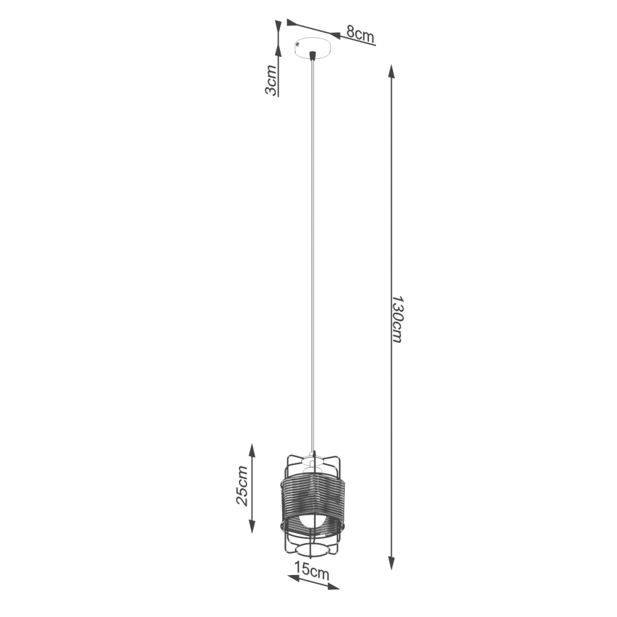 Πολύφωτο με συρματόσχοινο GIZUR 1xE27/15W/230V