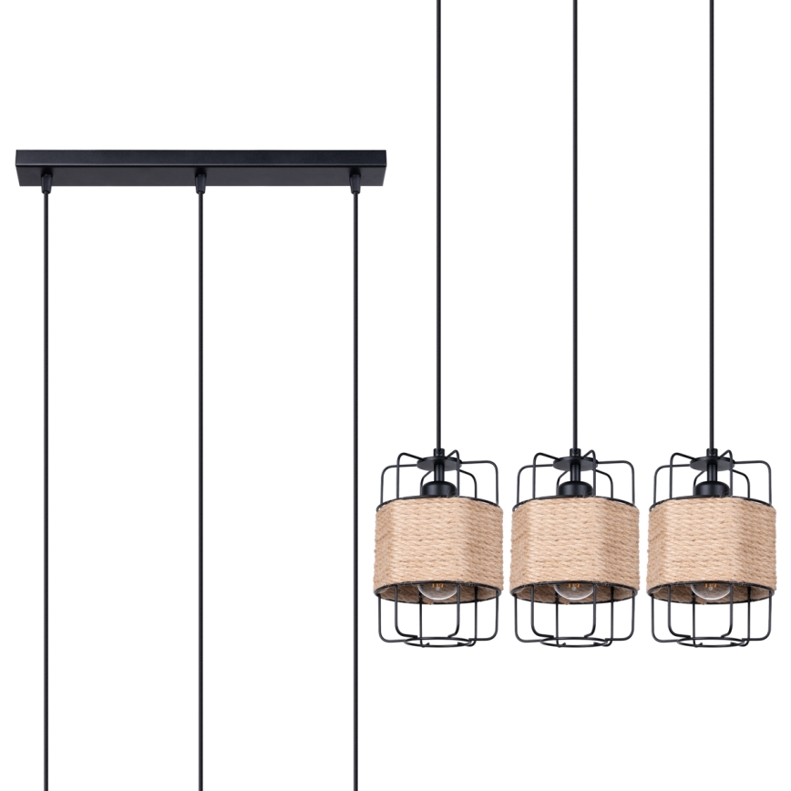 Πολύφωτο με συρματόσχοινο GIZUR 3xE27/15W/230V