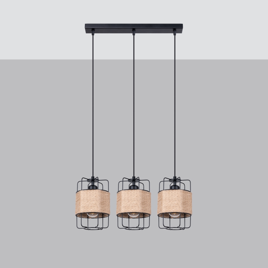 Πολύφωτο με συρματόσχοινο GIZUR 3xE27/15W/230V