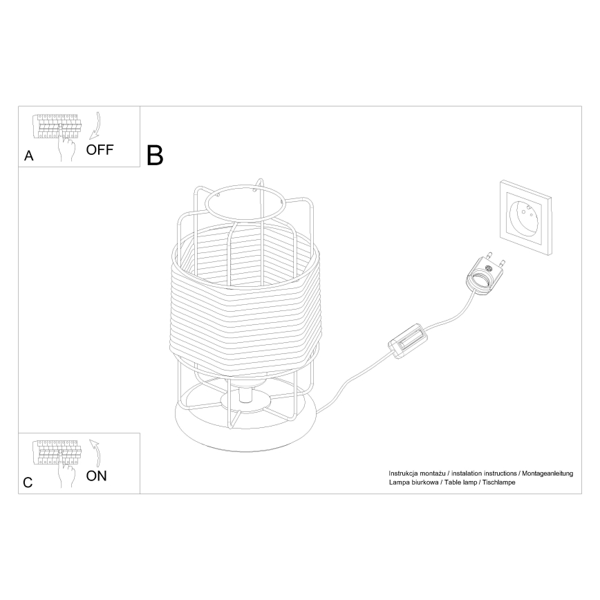 Eπιτραπέζια λάμπα GIZUR 1xE27/15W/230V