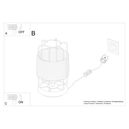 Eπιτραπέζια λάμπα GIZUR 1xE27/15W/230V