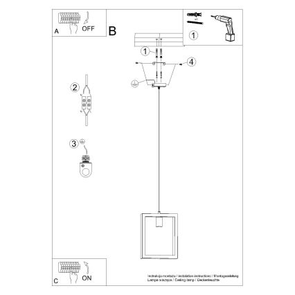 Πολύφωτο με συρματόσχοινο ARIES 1xE27/15W/230V οξιά/μπεζ