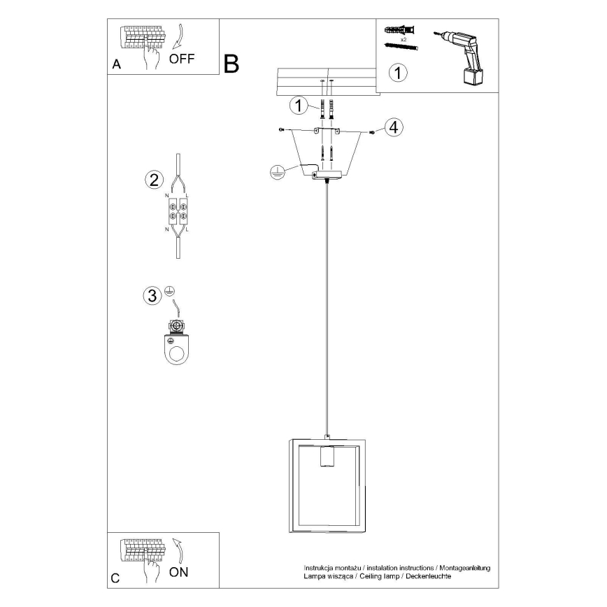 Πολύφωτο με συρματόσχοινο ARIES 1xE27/15W/230V οξιά/μπεζ