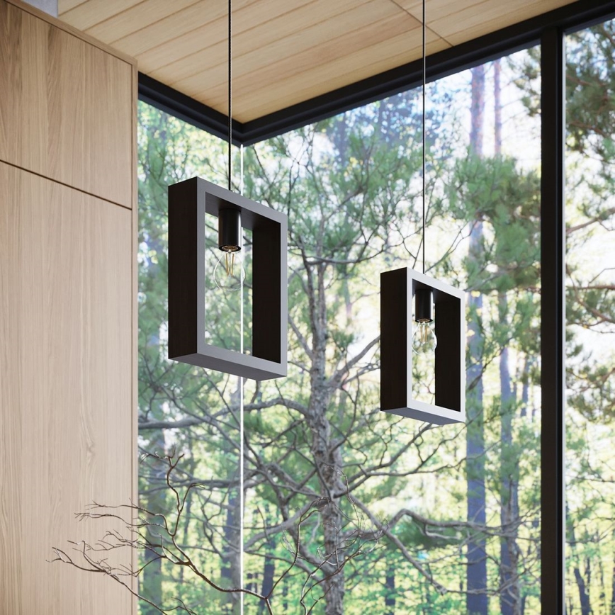 Πολύφωτο με συρματόσχοινο ARIES 1xE27/15W/230V οξιά/βέγκε