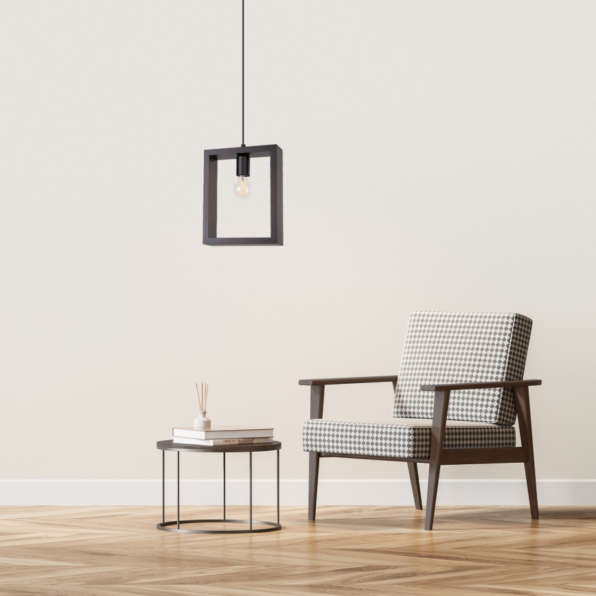 Πολύφωτο με συρματόσχοινο ARIES 1xE27/15W/230V οξιά/βέγκε