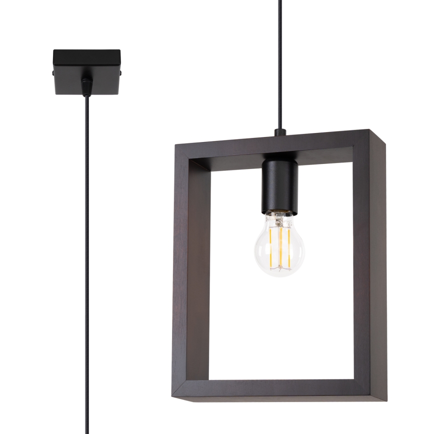Πολύφωτο με συρματόσχοινο ARIES 1xE27/15W/230V οξιά/βέγκε