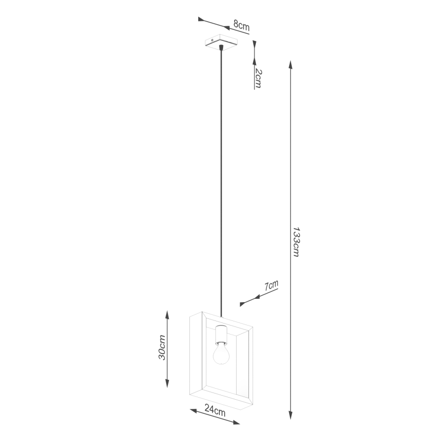 Πολύφωτο με συρματόσχοινο ARIES 1xE27/15W/230V οξιά/βέγκε