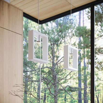 Πολύφωτο με συρματόσχοινο ARIES 1xE27/15W/230V οξιά/λευκό