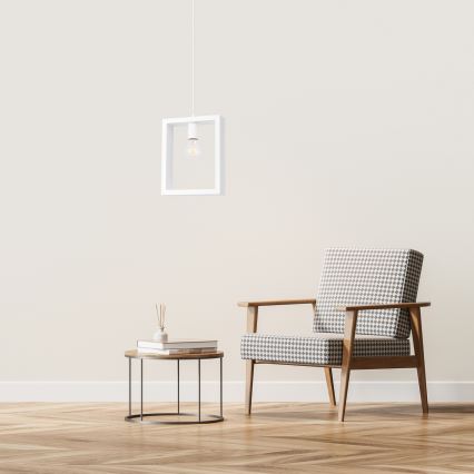 Πολύφωτο με συρματόσχοινο ARIES 1xE27/15W/230V οξιά/λευκό