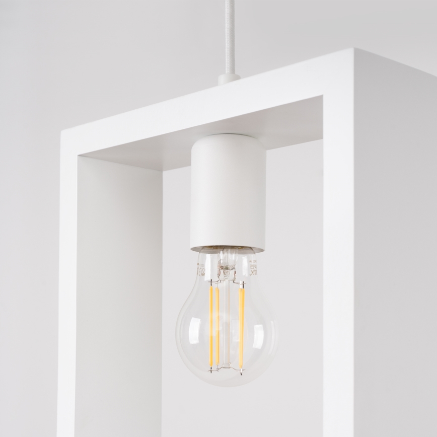 Πολύφωτο με συρματόσχοινο ARIES 1xE27/15W/230V οξιά/λευκό