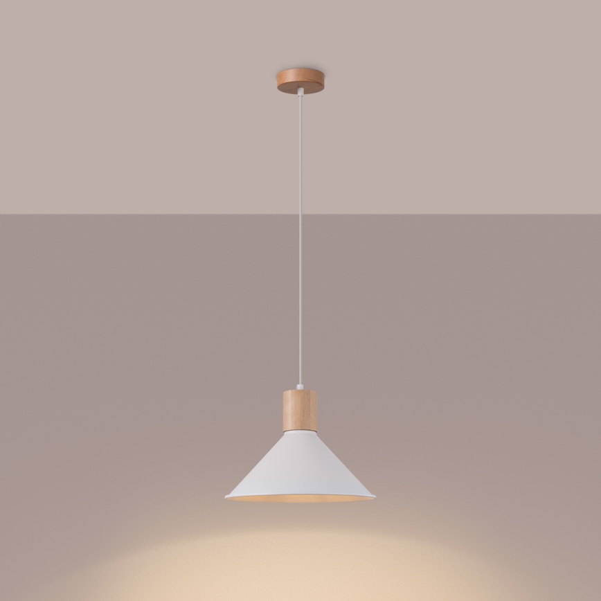 Πολύφωτο με συρματόσχοινο JAGA 1xE27/15W/230V διάμετρος 30 cm λευκό