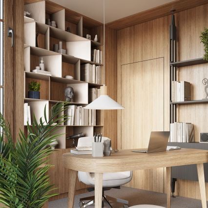 Πολύφωτο με συρματόσχοινο JAGA 1xE27/15W/230V διάμετρος 30 cm λευκό