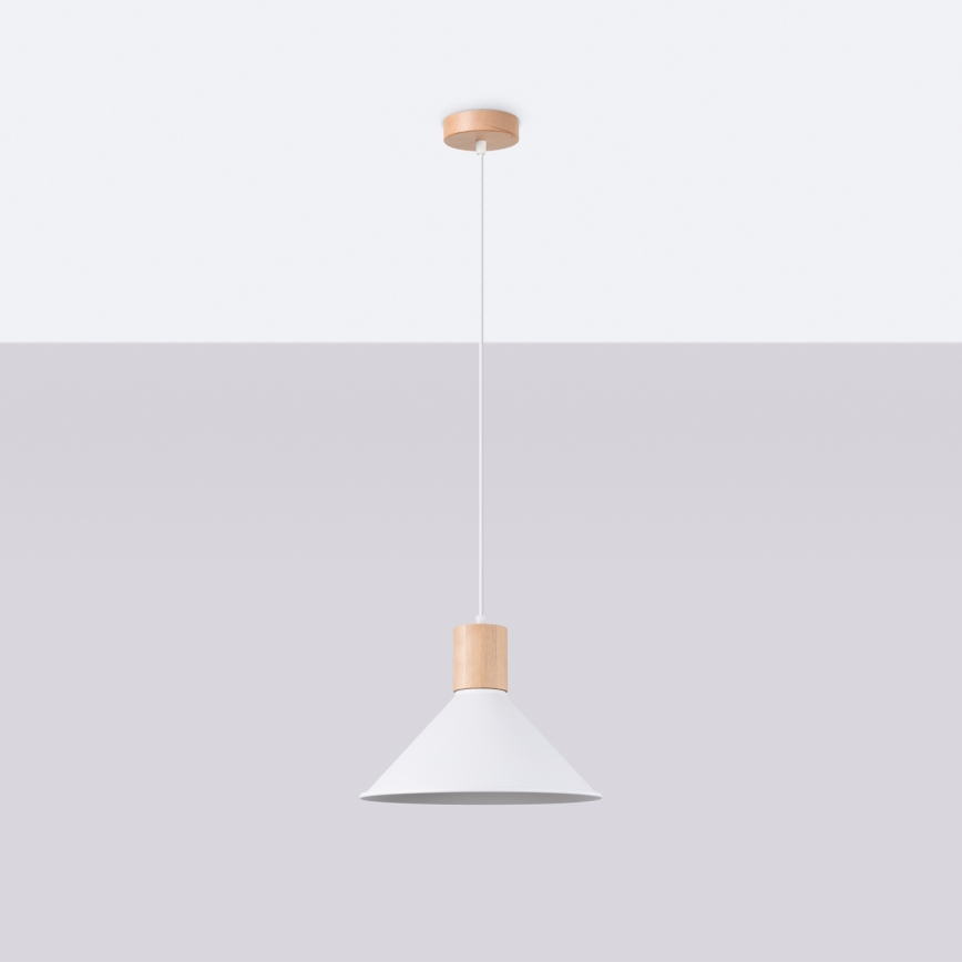 Πολύφωτο με συρματόσχοινο JAGA 1xE27/15W/230V διάμετρος 30 cm λευκό