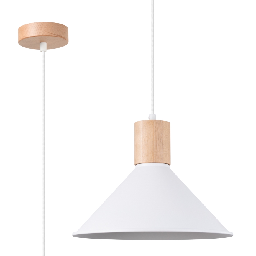 Πολύφωτο με συρματόσχοινο JAGA 1xE27/15W/230V διάμετρος 30 cm λευκό