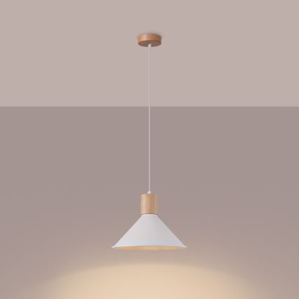 Πολύφωτο με συρματόσχοινο JAGA 1xE27/15W/230V διάμετρος 30 cm λευκό