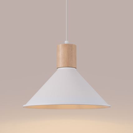 Πολύφωτο με συρματόσχοινο JAGA 1xE27/15W/230V διάμετρος 30 cm λευκό