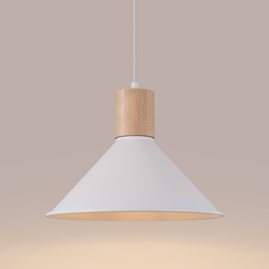 Πολύφωτο με συρματόσχοινο JAGA 1xE27/15W/230V διάμετρος 30 cm λευκό