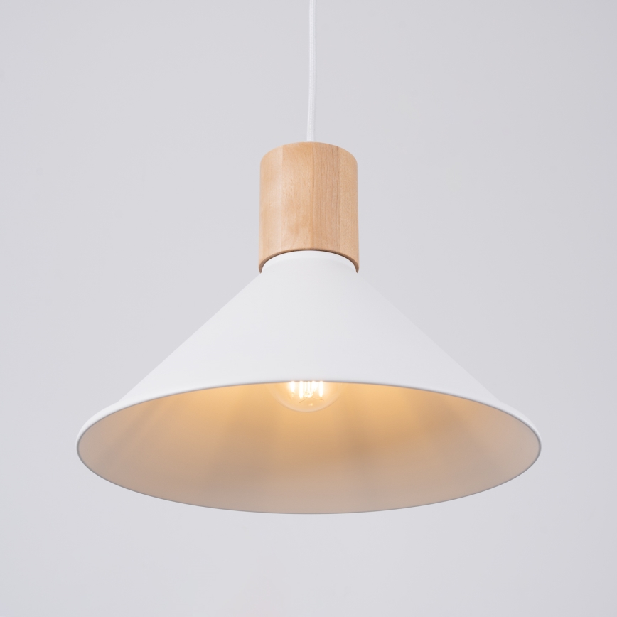 Πολύφωτο με συρματόσχοινο JAGA 1xE27/15W/230V διάμετρος 30 cm λευκό