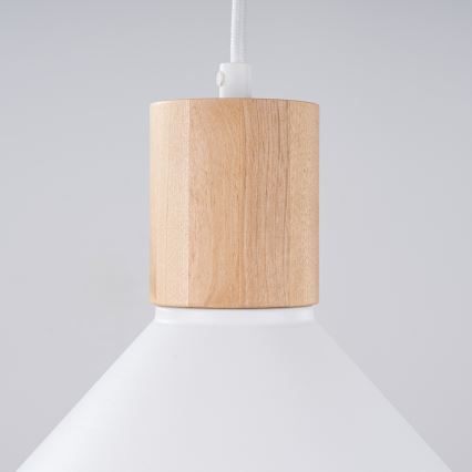 Πολύφωτο με συρματόσχοινο JAGA 1xE27/15W/230V διάμετρος 30 cm λευκό