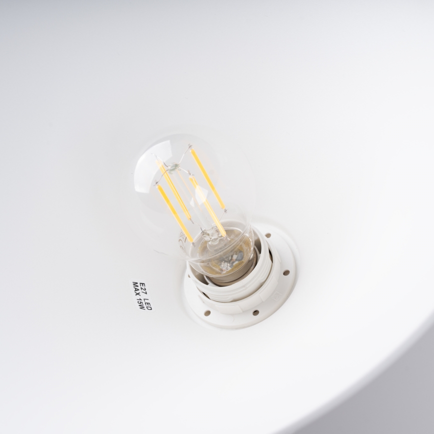 Πολύφωτο με συρματόσχοινο JAGA 1xE27/15W/230V διάμετρος 30 cm λευκό