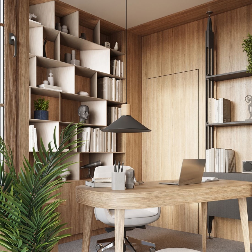 Πολύφωτο με συρματόσχοινο JAGA 1xE27/15W/230V διάμετρος 30 cm μαύρο