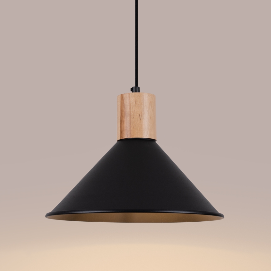 Πολύφωτο με συρματόσχοινο JAGA 1xE27/15W/230V διάμετρος 30 cm μαύρο