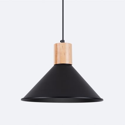 Πολύφωτο με συρματόσχοινο JAGA 1xE27/15W/230V διάμετρος 30 cm μαύρο