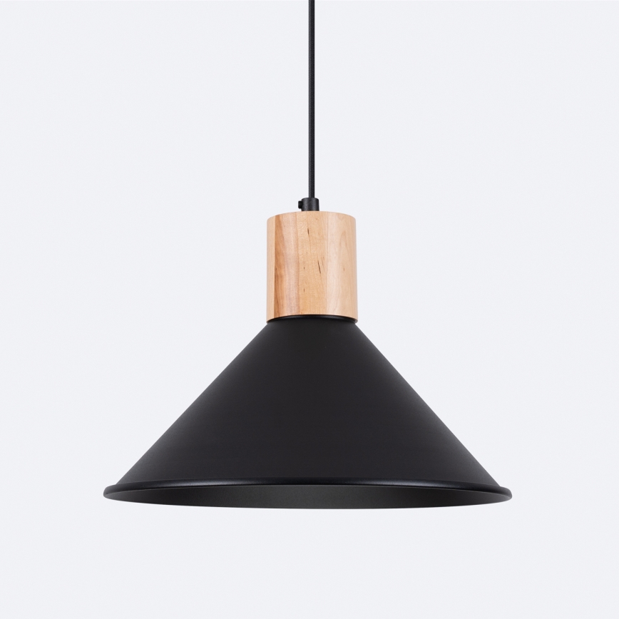 Πολύφωτο με συρματόσχοινο JAGA 1xE27/15W/230V διάμετρος 30 cm μαύρο