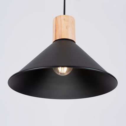 Πολύφωτο με συρματόσχοινο JAGA 1xE27/15W/230V διάμετρος 30 cm μαύρο