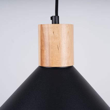 Πολύφωτο με συρματόσχοινο JAGA 1xE27/15W/230V διάμετρος 30 cm μαύρο