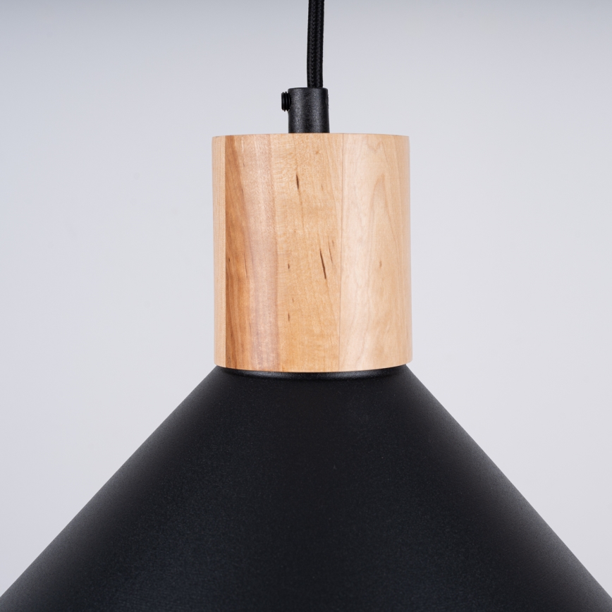 Πολύφωτο με συρματόσχοινο JAGA 1xE27/15W/230V διάμετρος 30 cm μαύρο