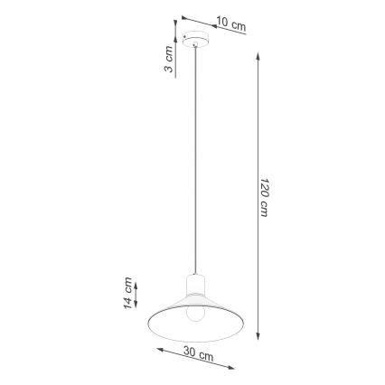 Πολύφωτο με συρματόσχοινο JAGA 1xE27/15W/230V διάμετρος 30 cm μαύρο
