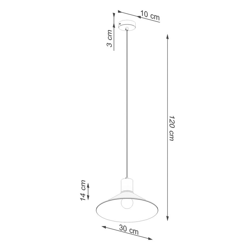 Πολύφωτο με συρματόσχοινο JAGA 1xE27/15W/230V διάμετρος 30 cm μαύρο