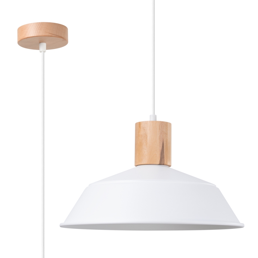 Πολύφωτο με συρματόσχοινο FANO 1xE27/15W/230V διάμετρος 34 cm λευκό