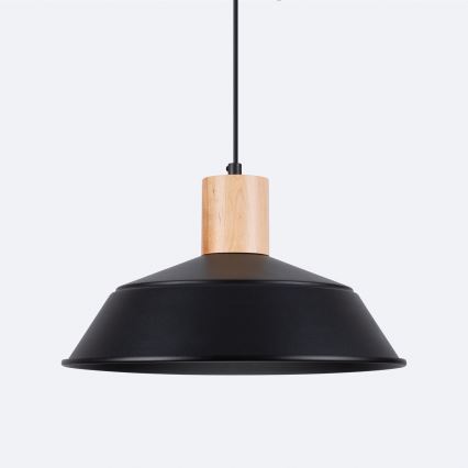 Πολύφωτο με συρματόσχοινο FANO 1xE27/15W/230V διάμετρος 34 cm μαύρο