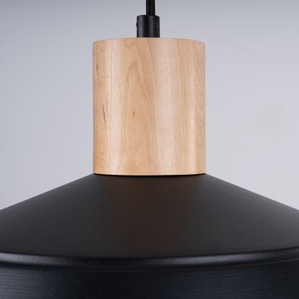 Πολύφωτο με συρματόσχοινο FANO 1xE27/15W/230V διάμετρος 34 cm μαύρο