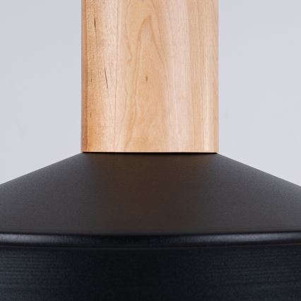 Πολύφωτο με συρματόσχοινο FANO 1xE27/15W/230V διάμετρος 34 cm μαύρο