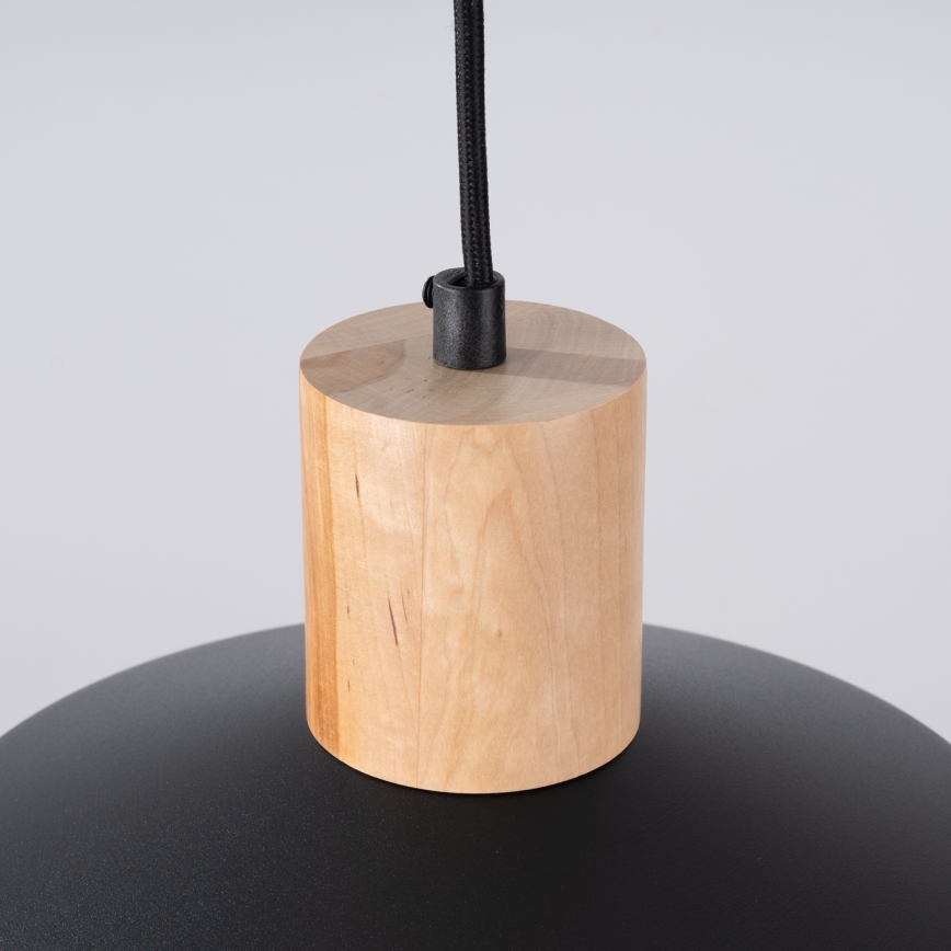 Πολύφωτο με συρματόσχοινο FANO 1xE27/15W/230V διάμετρος 34 cm μαύρο