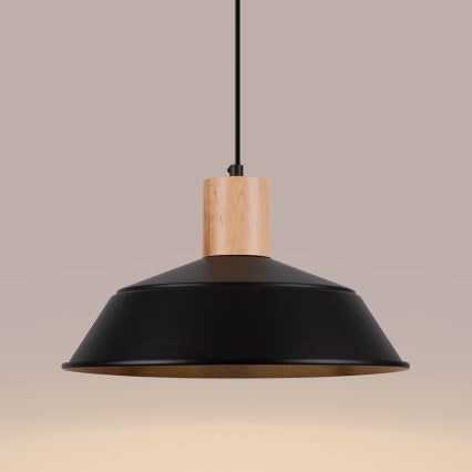 Πολύφωτο με συρματόσχοινο FANO 1xE27/15W/230V διάμετρος 34 cm μαύρο