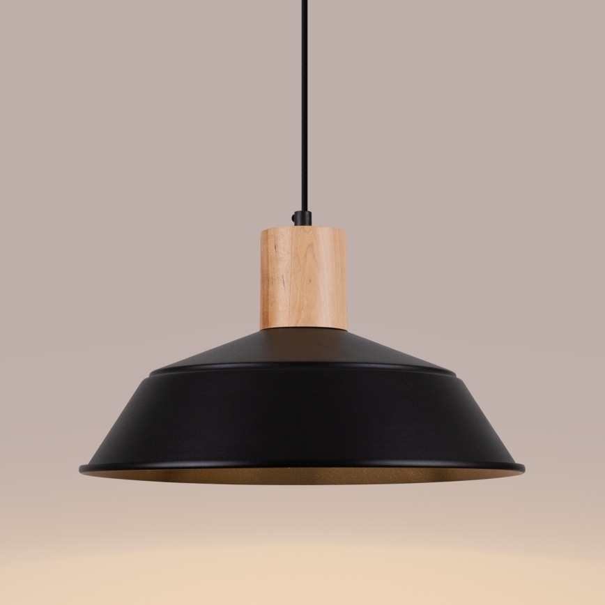 Πολύφωτο με συρματόσχοινο FANO 1xE27/15W/230V διάμετρος 34 cm μαύρο